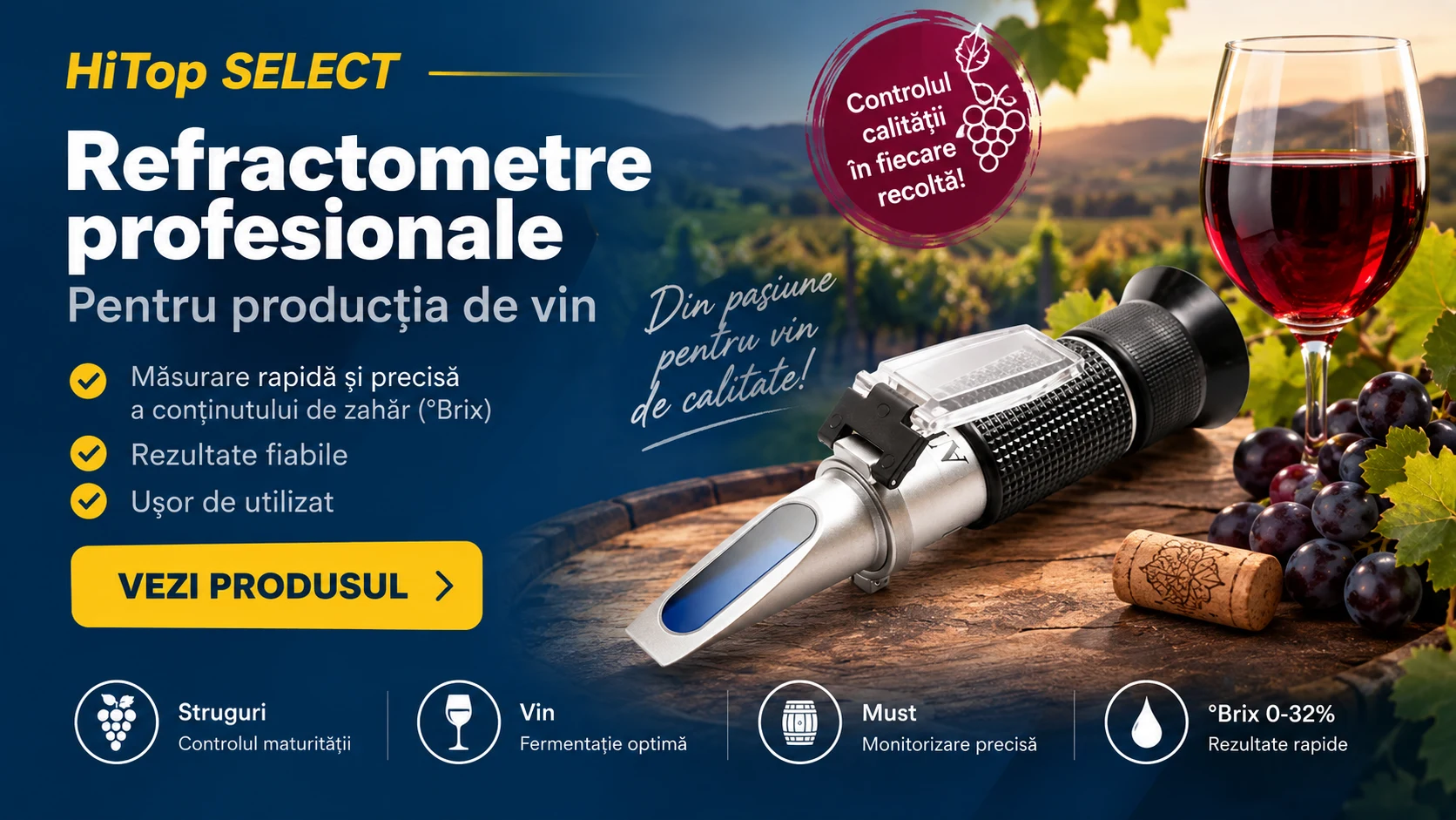 Refractometre pentru vinificație