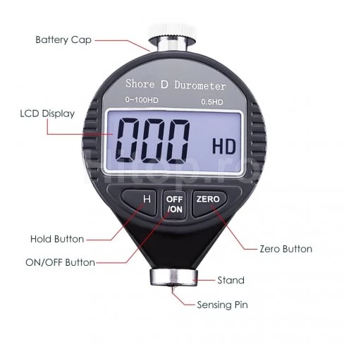 Shore D durometer cu afișaj LCD