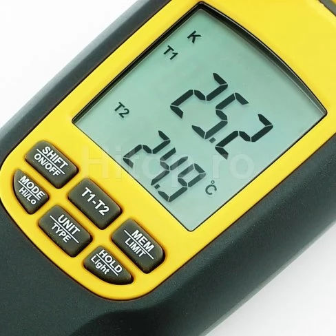 Termometru digital cu termocuplu de tip K sau J cu 4 sonde și afișaj LCD mare