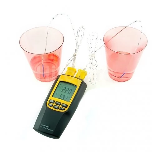 Termometru digital cu termocuplu de tip K sau J cu 4 sonde și afișaj LCD mare