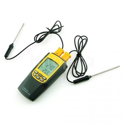 Termometru digital cu termocuplu de tip K sau J cu 4 sonde și afișaj LCD mare
