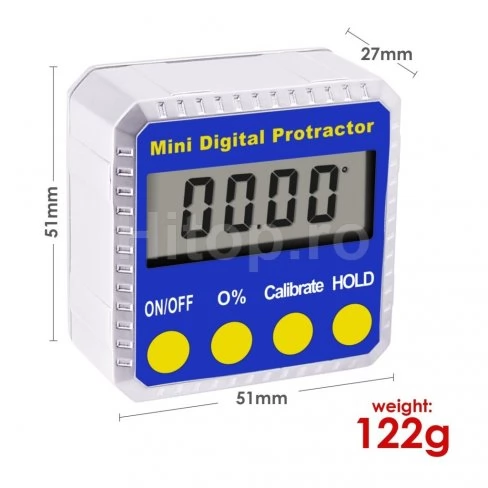 Înclinometru digital cu magneți și afișaj vertical