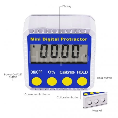 Înclinometru digital cu magneți și afișaj vertical