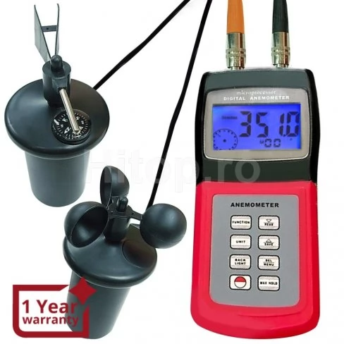 Anemometru termic multifuncțional pentru măsurarea vitezei vântului