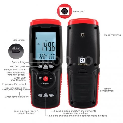 Anemometru profesional + înregistrator de date