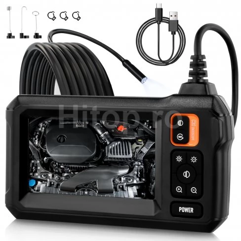 Endoscop cu 2 camere, ecran de 4,3 inch, sondă de 8 mm grosime și lungime de 5 metri