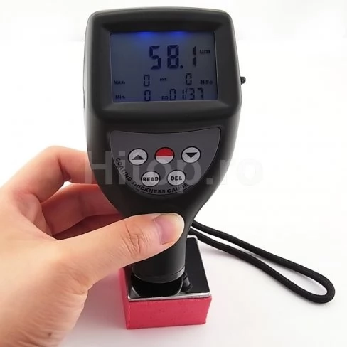 Tester de grosime pentru vopsele și suprafețe cu sonde F/NF, înregistrare date, 0-1250 μm