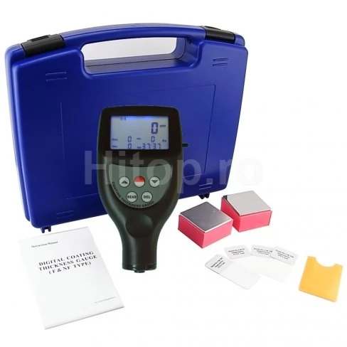 Tester de grosime pentru vopsele și suprafețe cu sonde F/NF, înregistrare date, 0-1250 μm