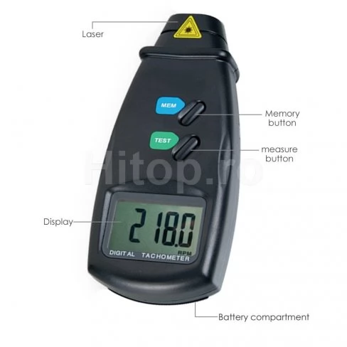 Tachimetru foto digital cu laser fără contact RPM meter