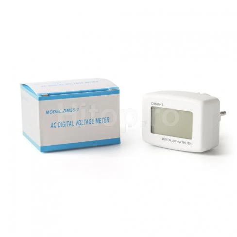 Voltmetru digital de priză AC 80–300V cu afișaj LED – DM55-1