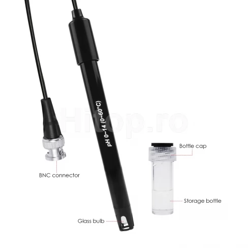 Electrod pH suplimentar pentru testere cu conector BNC 50 Ohm, cablu 300 cm