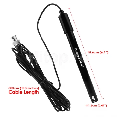 Electrod pH suplimentar pentru testere cu conector BNC 50 Ohm, cablu 300 cm