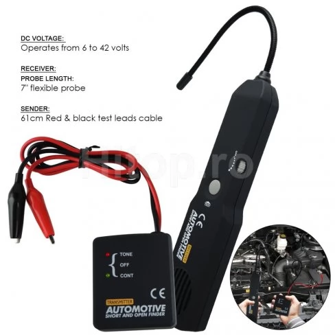 Instrument pentru detectarea scurtcircuitelor în instalațiile electrice ale autovehiculelor