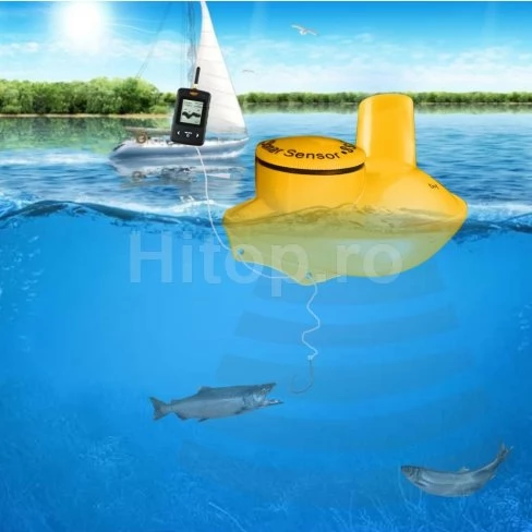 Sonar de pescuit cu senzor wireless de 100 de metri - Culoare negru