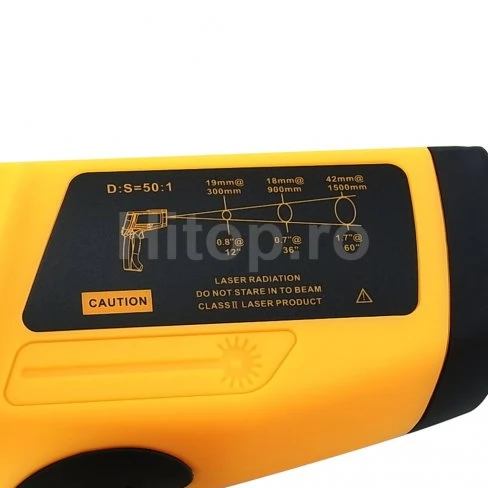 Termometru digital cu infraroșu 50:1, pirometru 1150 °C