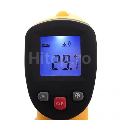 Termometru infraroșu fără contact cu interval -50 - 450°C