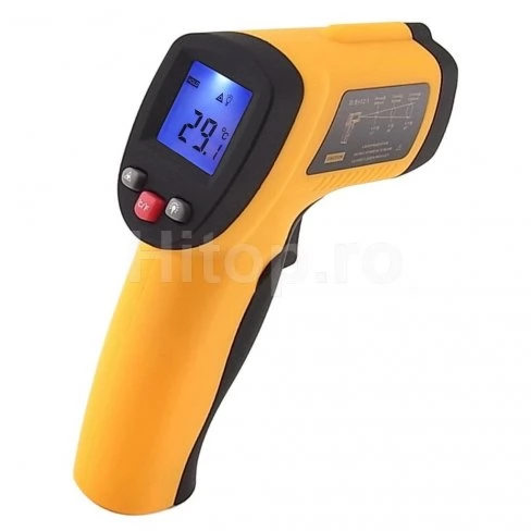 Termometru infraroșu fără contact cu interval -50 - 450°C