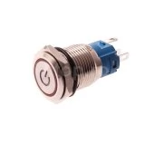 Buton rezistent la apă cu iluminare de fundal 12-24V - CULOARE ALBASTRU
