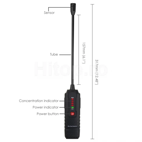 Detector pentru detectarea scurgerilor de metan, propan, etan, butan, benzină și altele