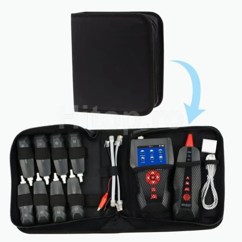 Tester de cablu pentru cabluri de rețea, telefon, RJ45, RJ11, BNC
