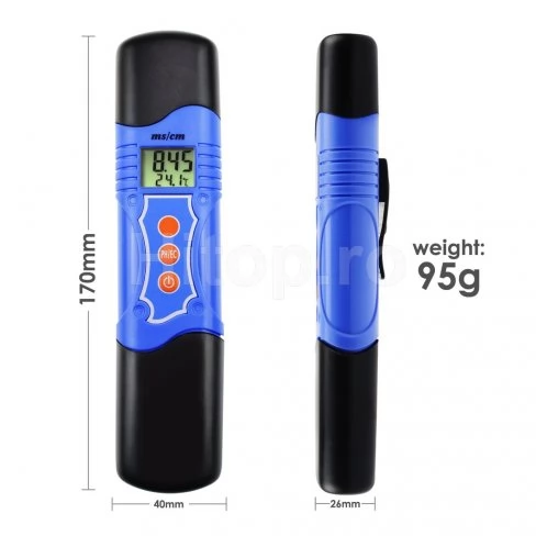 Tester 3 în 1 pentru pH, temperatură și EC (conductivitate electrică)