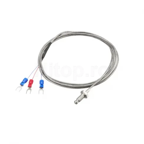 Termistor tip PT100 , -200 până la 450 °C , 100 cm, filet M6