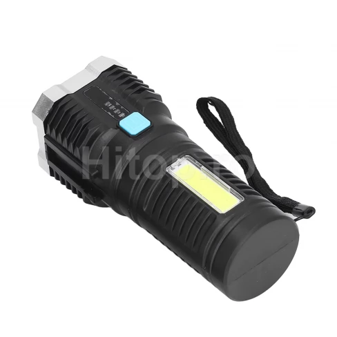 Lanternă LED puternică și lumină laterală COB, baterie reîncărcabilă