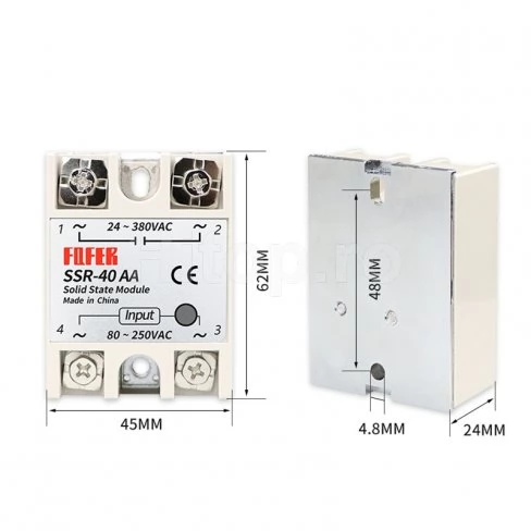 Releu cu stare solidă 80-250VAC capacitate de încărcare 40A 24-380 VAC Termocontroler REX-C SSR Releu cu stare solidă 80-250VAC capacitate de încărcare 40A 24-380 VAC Termocontroler REX-C SSR