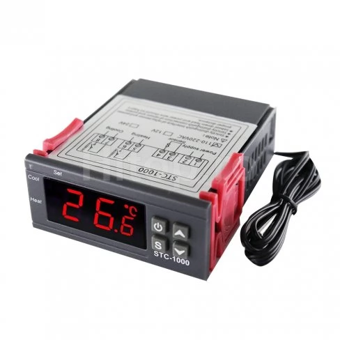 Regulator de temperatură, termostat cu 1 senzor, termoregulator 12V 10A