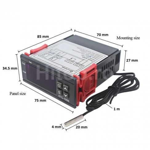 Regulator de temperatură, termostat cu 1 senzor, termoregulator 12V 10A