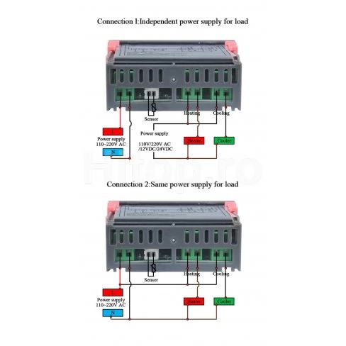 Regulator de temperatură, termostat cu 1 senzor, termoregulator 12V 10A