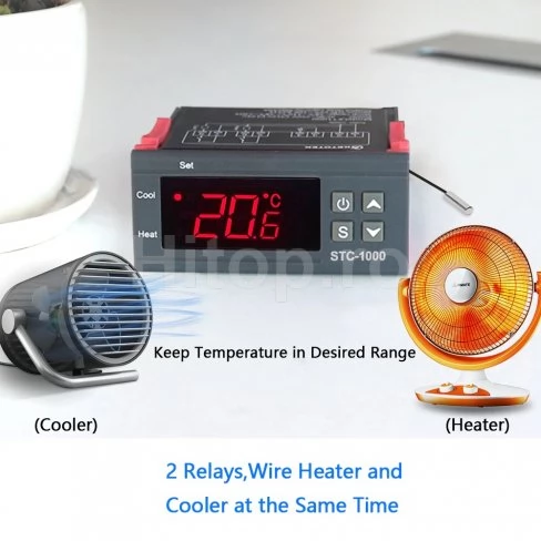 Regulator de temperatură, termostat cu 1 senzor, termoregulator 12V 10A