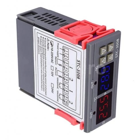 Regulator de temperatură, termostat cu 2 senzori, termoregulator 220V 10A