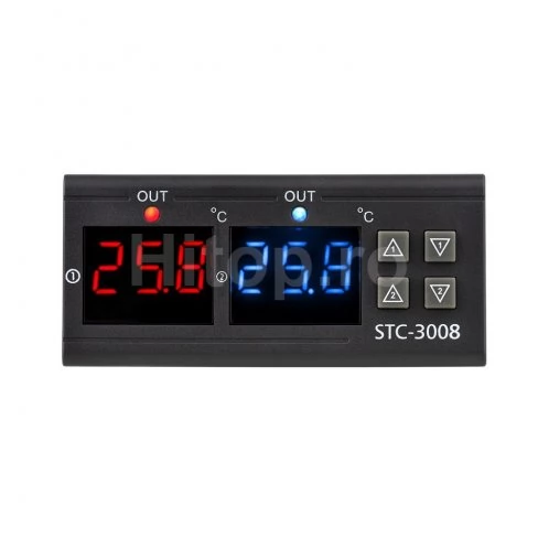 Regulator de temperatură, termostat cu 2 senzori, termoregulator 24V 10A