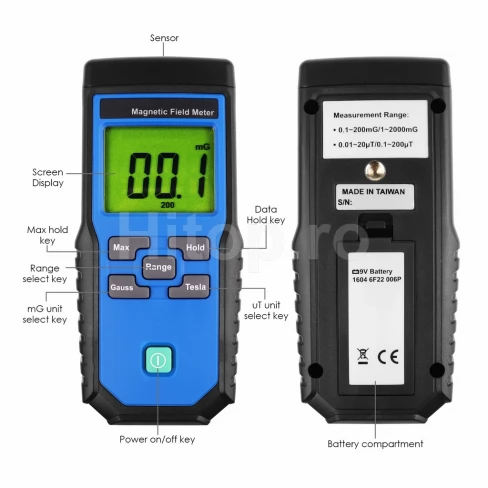 Contor Gauss Tesla pentru măsurarea câmpului electromagnetic EMF
