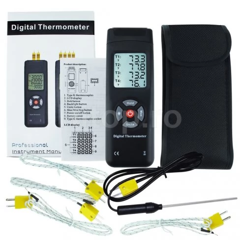 Termometru digital cu 4 canale cu termocupluri de tip K