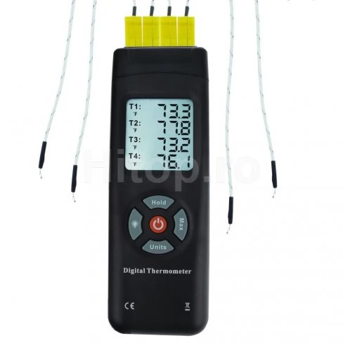 Termometru digital cu 4 canale cu termocupluri de tip K