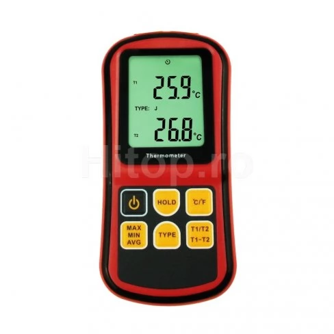 Termometru digital tip K/J/T/E/R/S/N cu termocupluri -150~1767°C