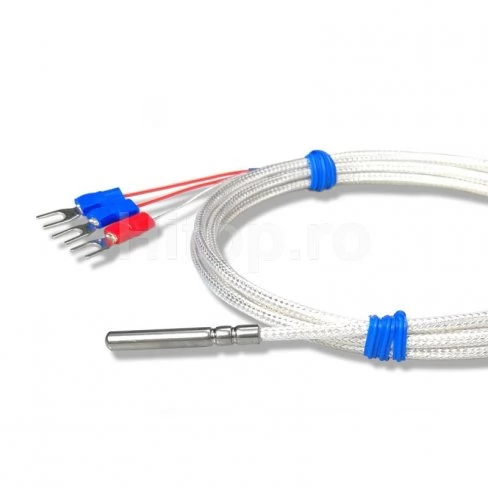 Termistor model Pt100 cu intervalul -80 - 200 °C , 100 cm, fără filet