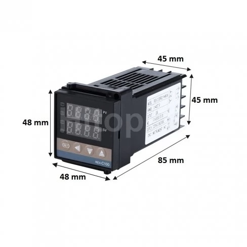 Termocontroler REX C100 la 220V, termoregulator -199 la 1372° C, ieșire releu NO + NC, senzori K, J, Pt100 Termocontroler REX C100 la 220V, termoregulator -199 la 1372° C, ieșire releu NO + NC, senzori K, J, Pt100