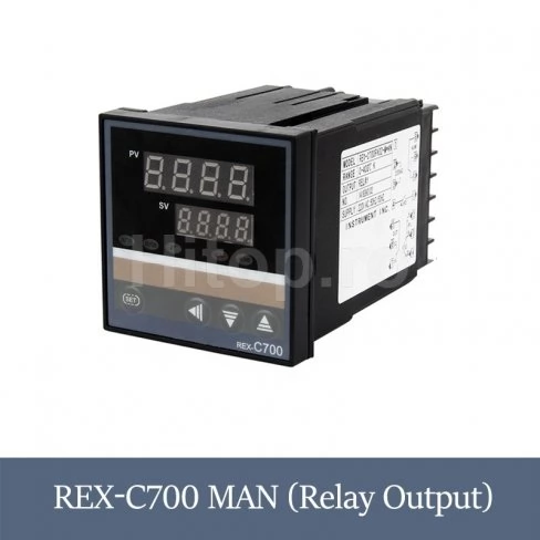 Termocontroler REX C700 la 220V, termoregulator -199 la 1372° C, ieșire releu NO + NC, senzori K, J, Pt100