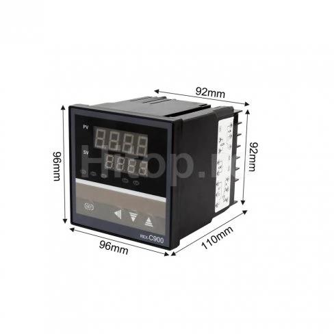 Termocontroler REX C900 la 220V, termoregulator -199 la 1372° C, ieșire releu NO + NC, senzori K, J, Pt100