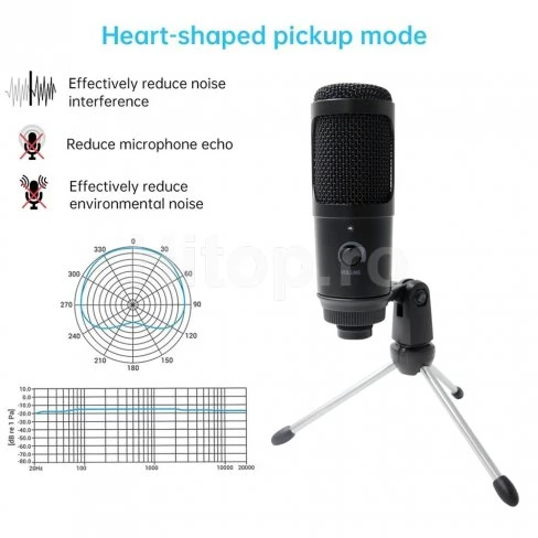 Microfon condensator usb pentru Youtube, TikTok, streaming, karaoke și înregistrare în studio