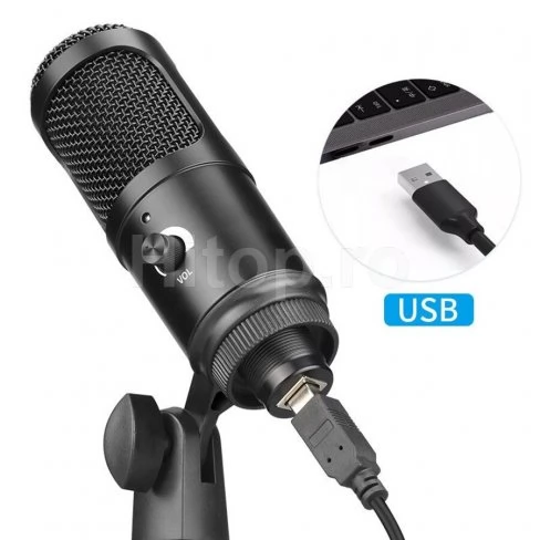 Microfon condensator usb pentru Youtube, TikTok, streaming, karaoke și înregistrare în studio