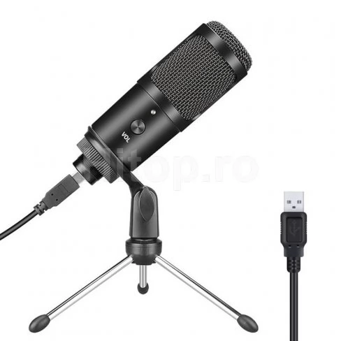 Microfon condensator usb pentru Youtube, TikTok, streaming, karaoke și înregistrare în studio