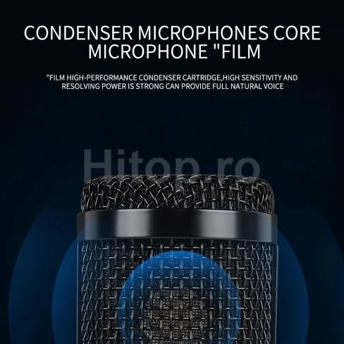 Microfon condensator usb pentru Youtube, TikTok, streaming, karaoke și înregistrare în studio