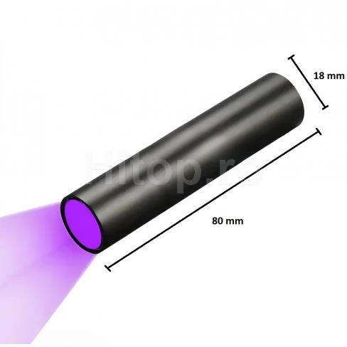 Mini lanternă de gheață UV cu lungimea de undă a luminii de 365 nm, baterie reîncărcabilă