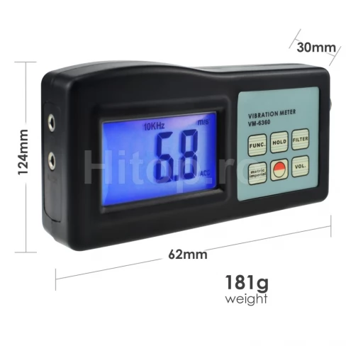 Vibrometru digital cu afișaj LCD, analizor de testare