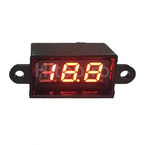 Voltmetru rezistent la apă 27 x 15 - roșu IP68