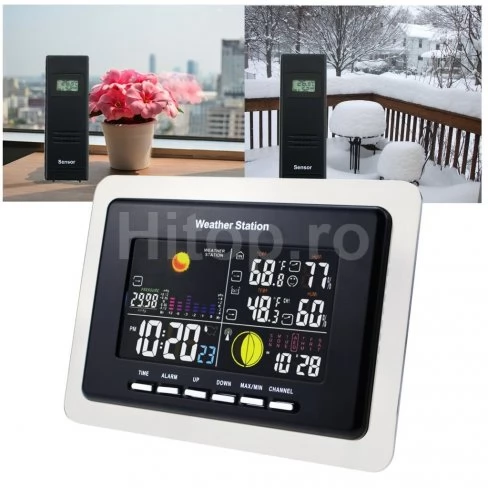 Stație meteo wireless pentru temperatură și umiditate cu 2 senzori Stație meteo wireless pentru temperatură și umiditate cu 2 senzori